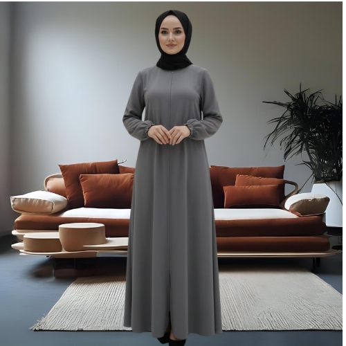 GRİ RENK GENİŞ KESİM FERACE