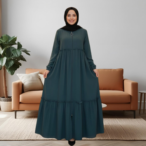 YEŞİL İKİ FIRFIRLI FERACE